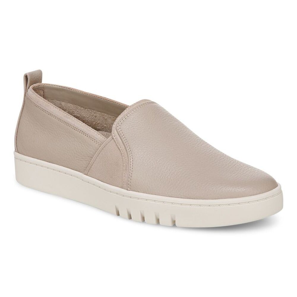 Vionic Women's Sz 6.5 Leather Vio Motion Slip-Ons- Cambria Brown